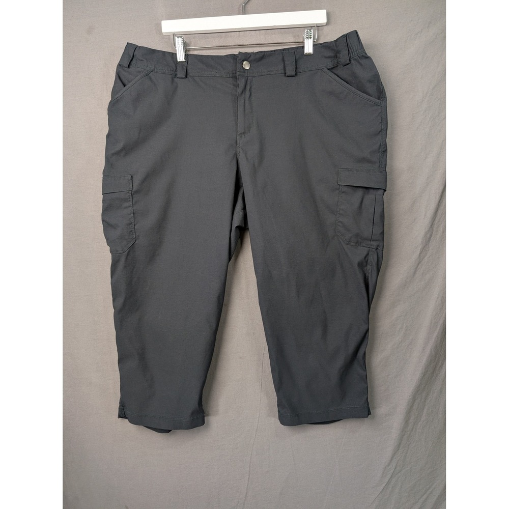 Duluth Trading Co Womens Dry on the Fly Cargo Capris Gray 20W 7439